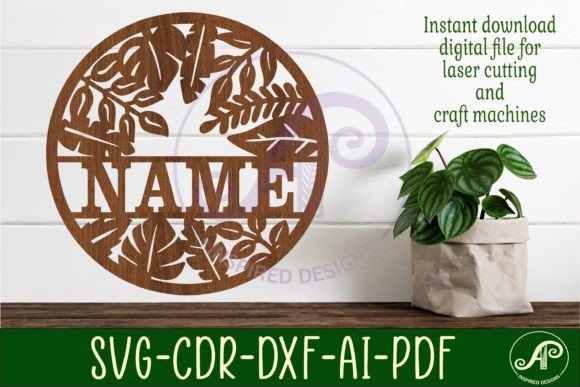 Download Leaves Garden Name Sign Svg Laser - Garden name sign Collection