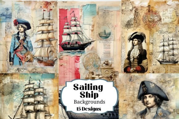 Download 16 Sailing Ship Nautical Illustrations - Ship Collection