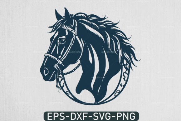 Download Horse Head with Horseshoe Svg Rodeo File - Premium Resources
