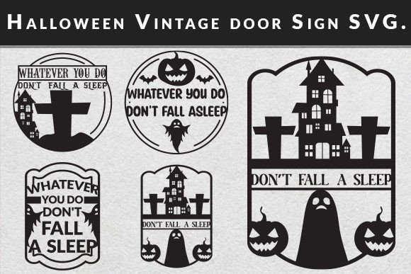 Download Halloween Vintage Door Sign SVG - Premium Resources