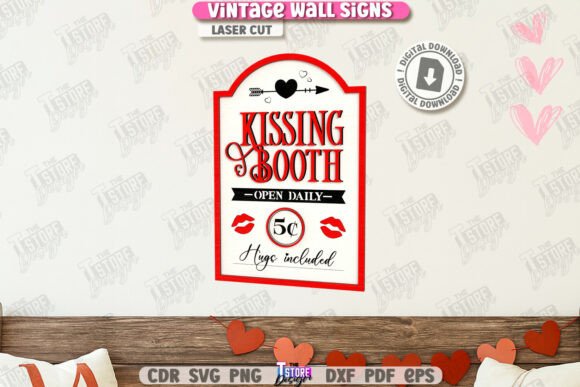 Download Valentine's Day Vintage Wall Sign Laser - Premium Bundle