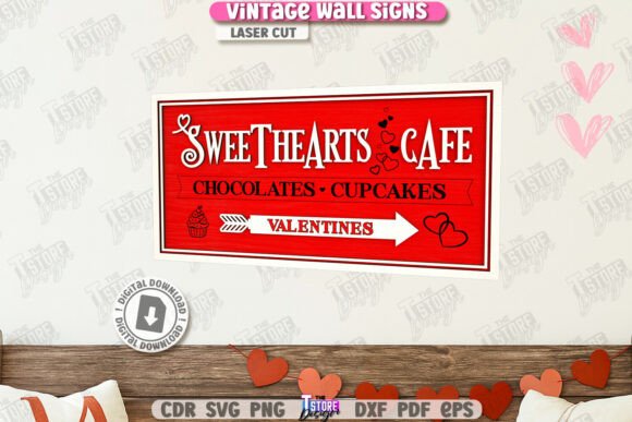 Download Valentine's Day Vintage Wall Sign Laser - Premium Bundle