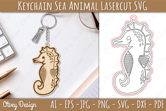 Download Keychain Sea Animal Lasercut SVG - Premium Resources